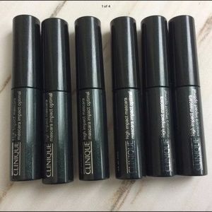 NEW CLINIQUE LOT OF 6 HIGH IMPACT MASCARAS DELUXE TRAVEL SZ 0.14 oz 01 BLACK